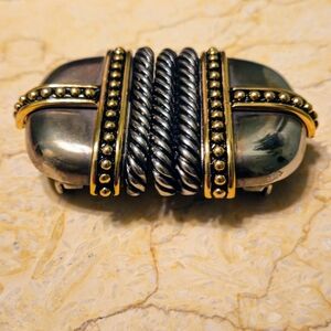 Vintage Paquette silver and goldtone belt buckle